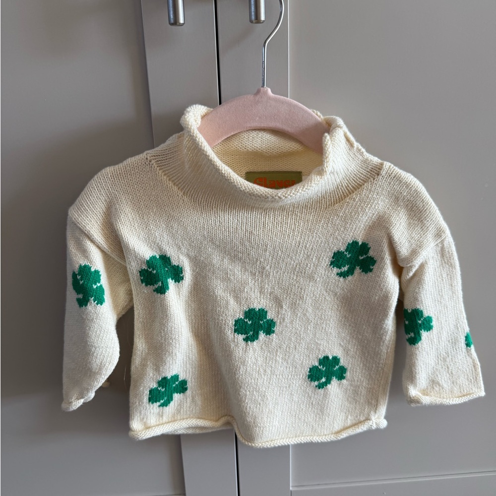 Claver roll neck shamrock clover sweater